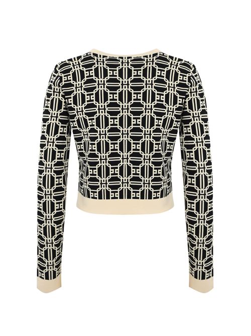 Cardigan cropped in viscosa burro e nero Elisabetta Franchi | MK32B47E2685